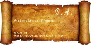 Veinstein Ahmed névjegykártya